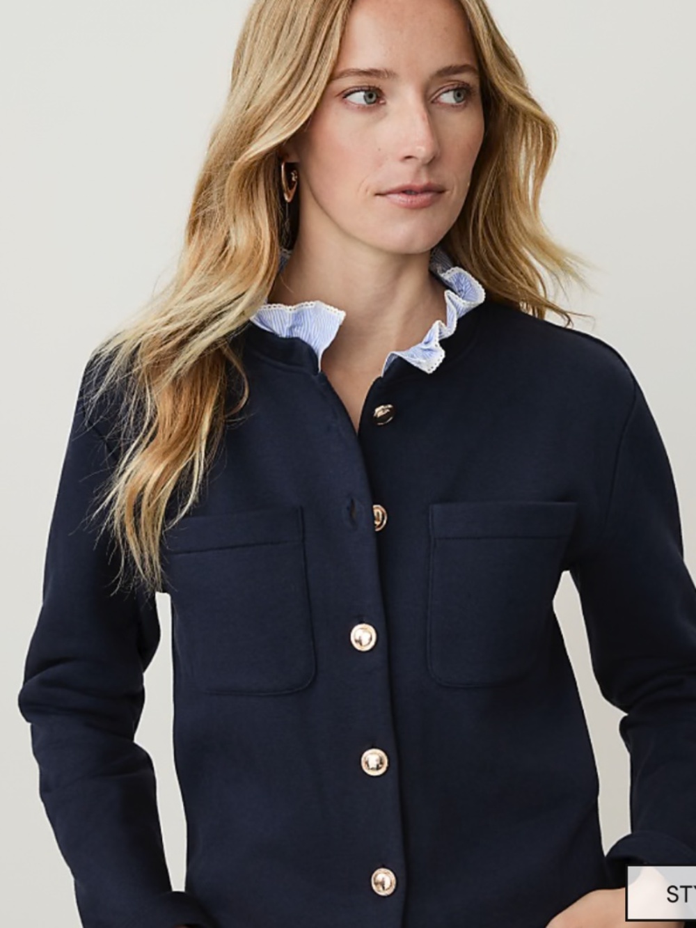 Ann Taylor Loft Weekend Ruffle Collar Jacket